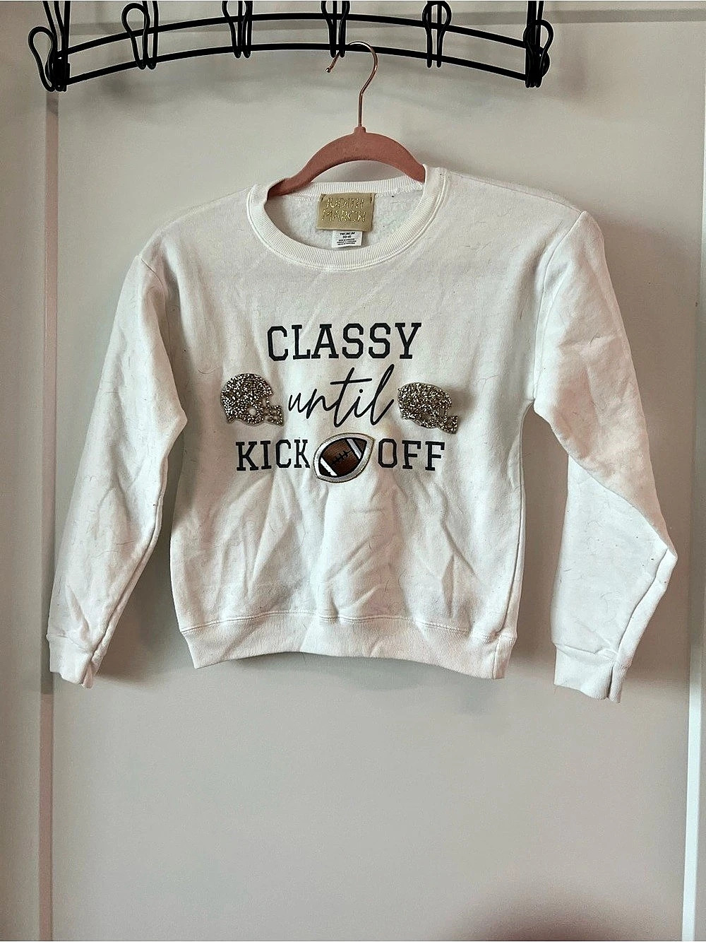 Judith March “Classy Until Kickoff” Graphic Football Sweatshirt. Worn once.